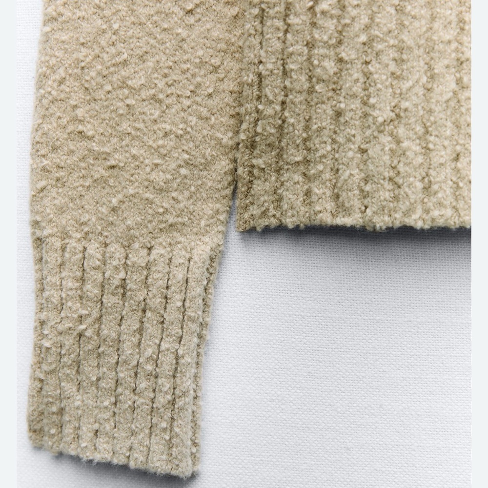 Zara Boucle Knit Cardigan Sweater - Picture 8 of 10